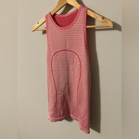 Lululemon Run Swiftly Tech Tank Stitch Stripe White Heathered Boom Juice Size 4 - Picture 4 of 8